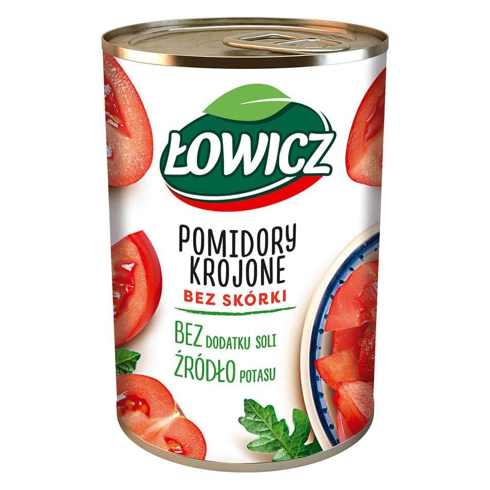 Pomidory krojone bez skórki Łowicz 400/240g widok 1