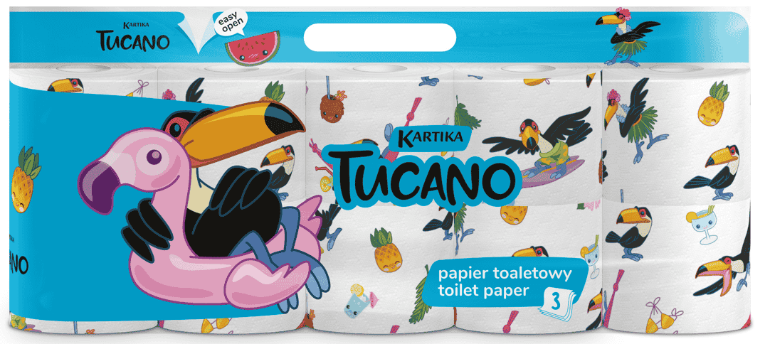 Papier toalet z nadruk Kartika A10x200l 3w 24m mix widok 2