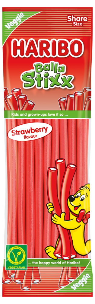 Żelki Haribo balla stixx truskawka 170g widok 1