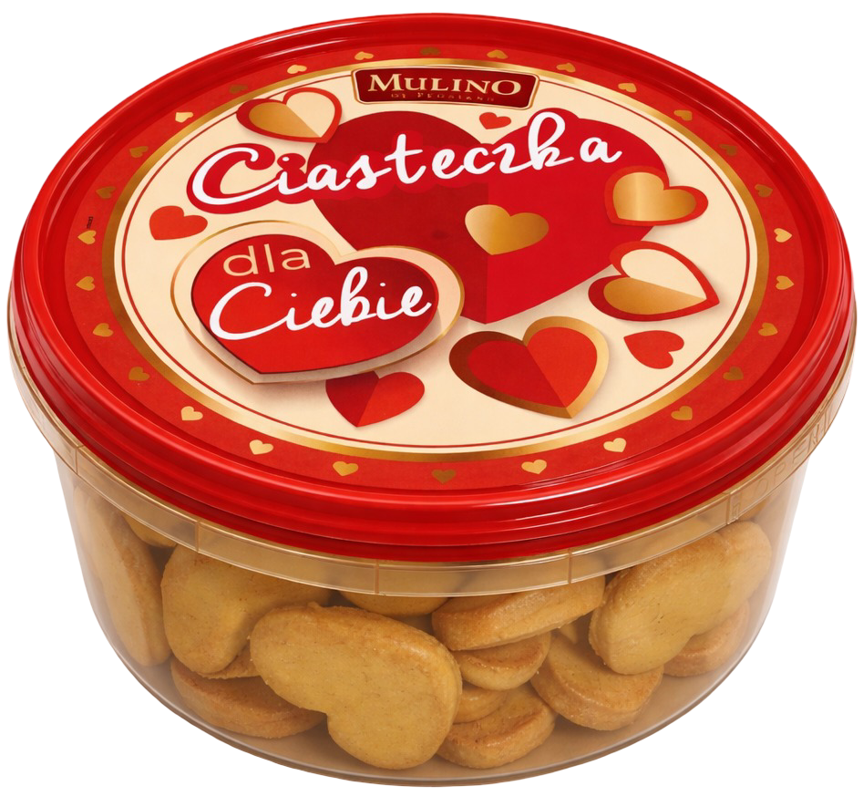 Ciastka kruche w kształcie serc Mulino 420g widok 1