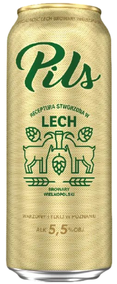 Piwo Lech pils 0,5l 5,5% puszka widok główny