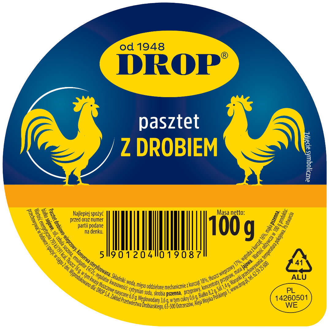 Pasztet z drobiem Drop 100g widok 1