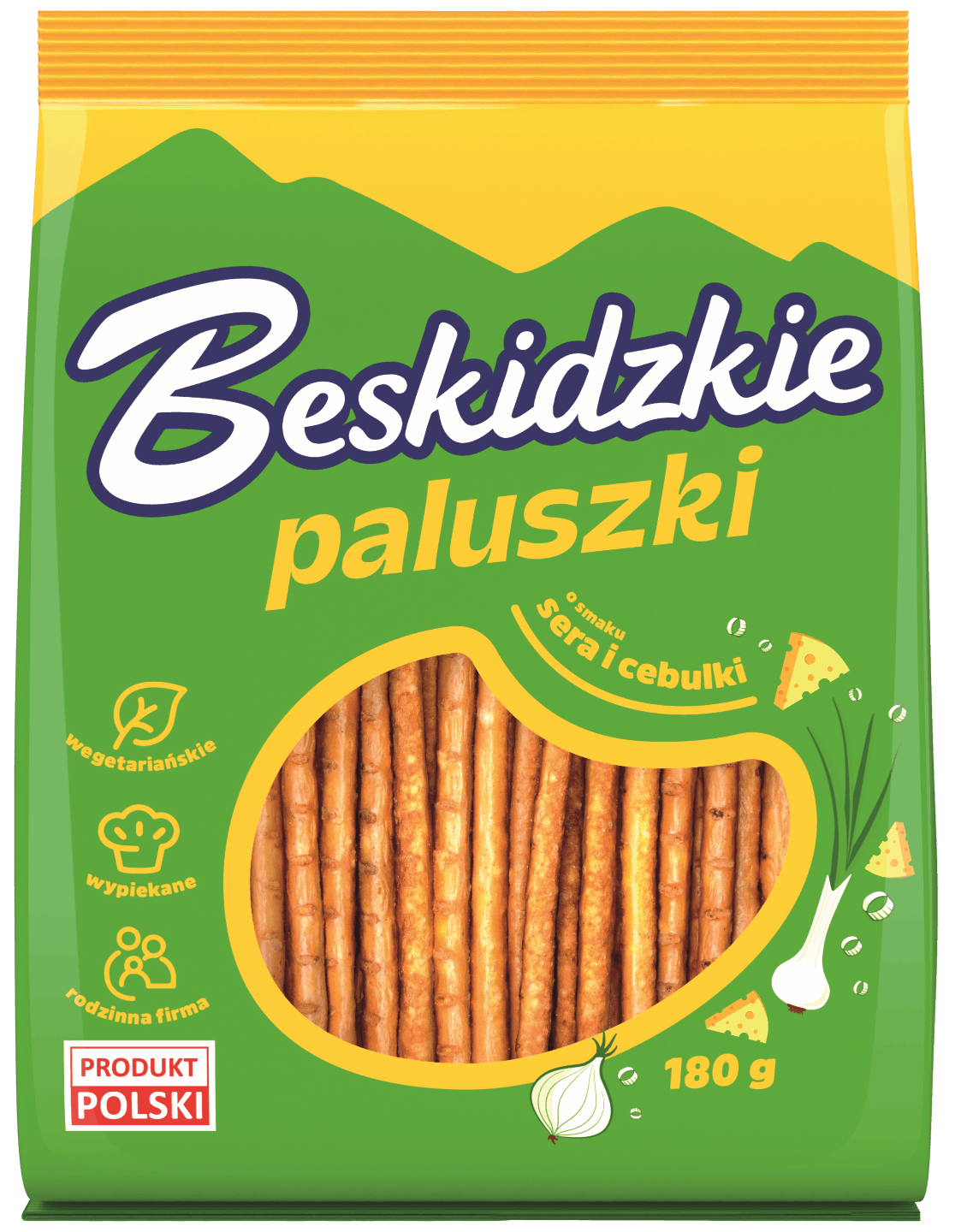 Paluszki ser cebulka Beskidzkie 180g widok główny