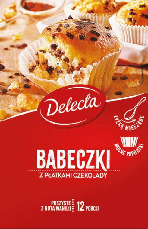 Babeczki z płatkami czekolady Delecta 280g widok główny