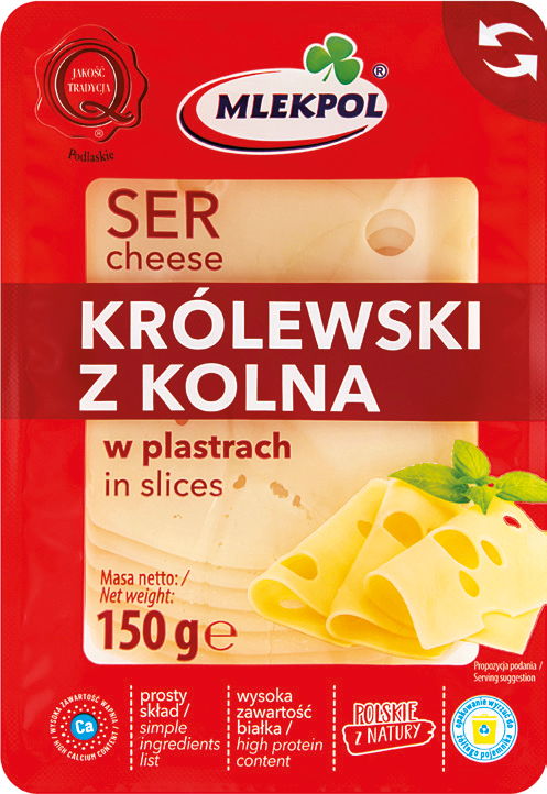 Ser Królewski z Kolna Mlekpol plastry 150g widok główny