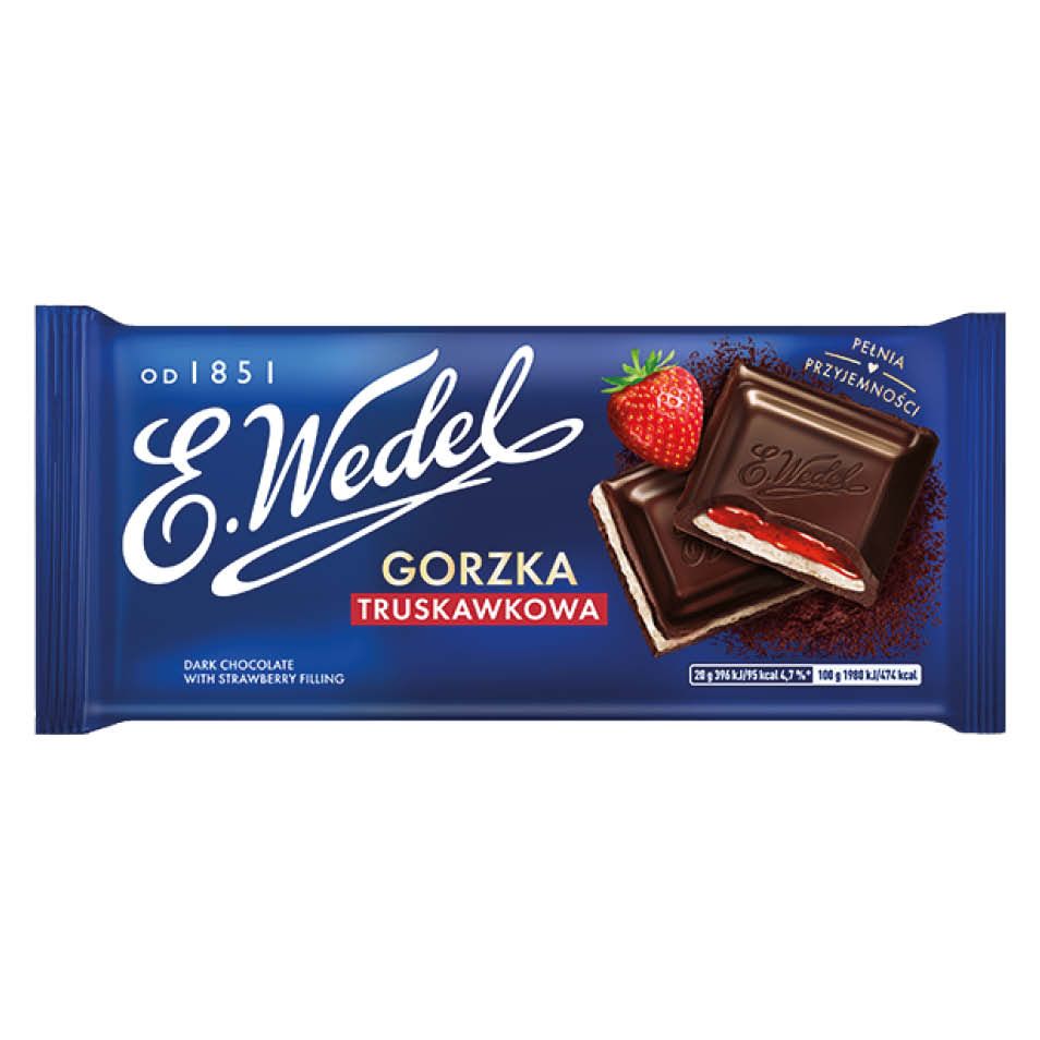 Czekolada gorzka truskawkowa Wedel 100g widok 1