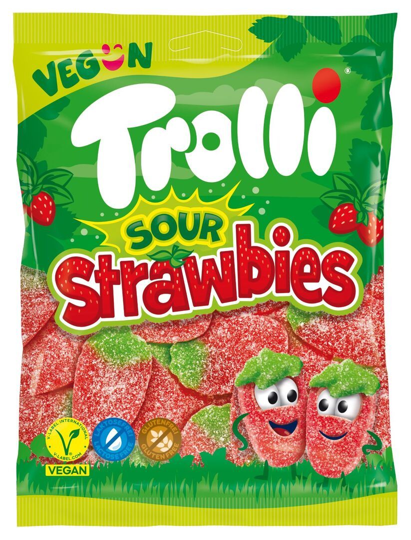 Żelki sour strawbies Trolli 175g widok 1