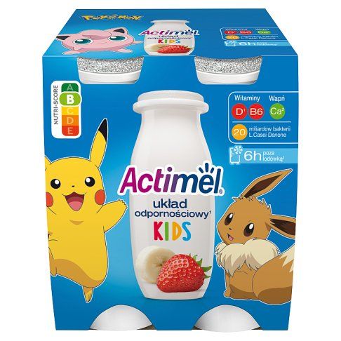 Actimel kids truskawka/banan 4x100g widok 3