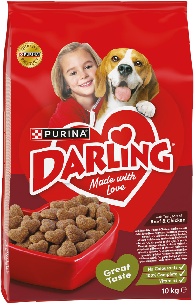 Karma dla psa sucha wołowina Darling 10kg widok tła