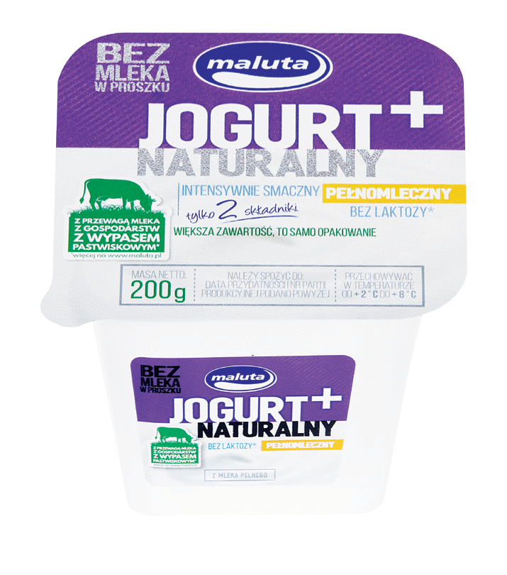 Jogurt naturalny bez laktozy Maluta 200g mix widok główny