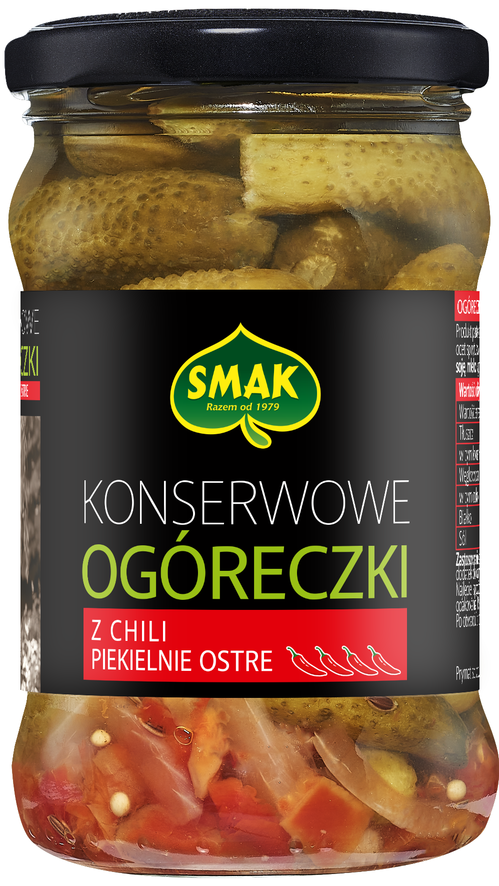 Ogóreczki konserwowe z chili ostre Smak 300/150g widok 1
