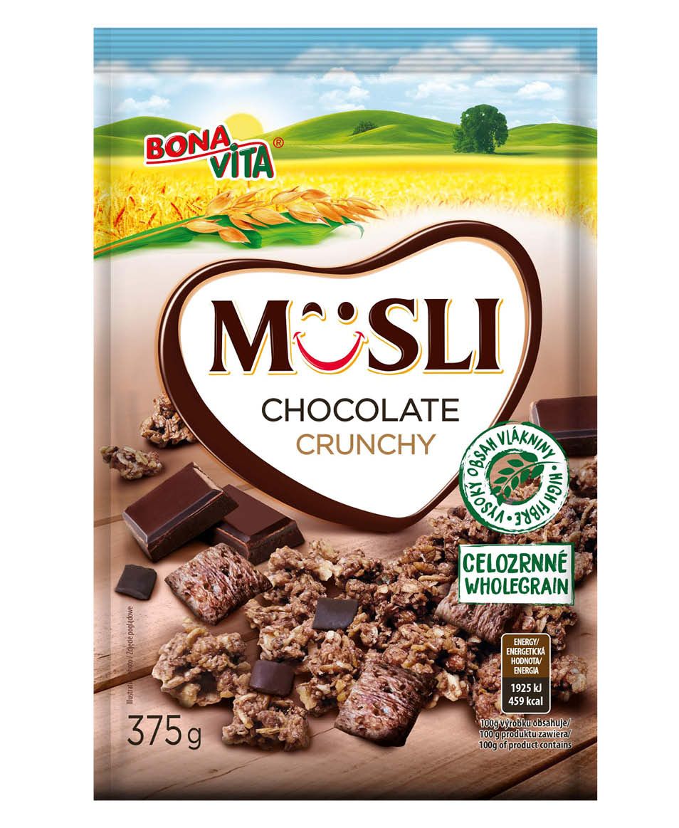 Musli crunchy z czekoladą Bonavita 375g widok 1