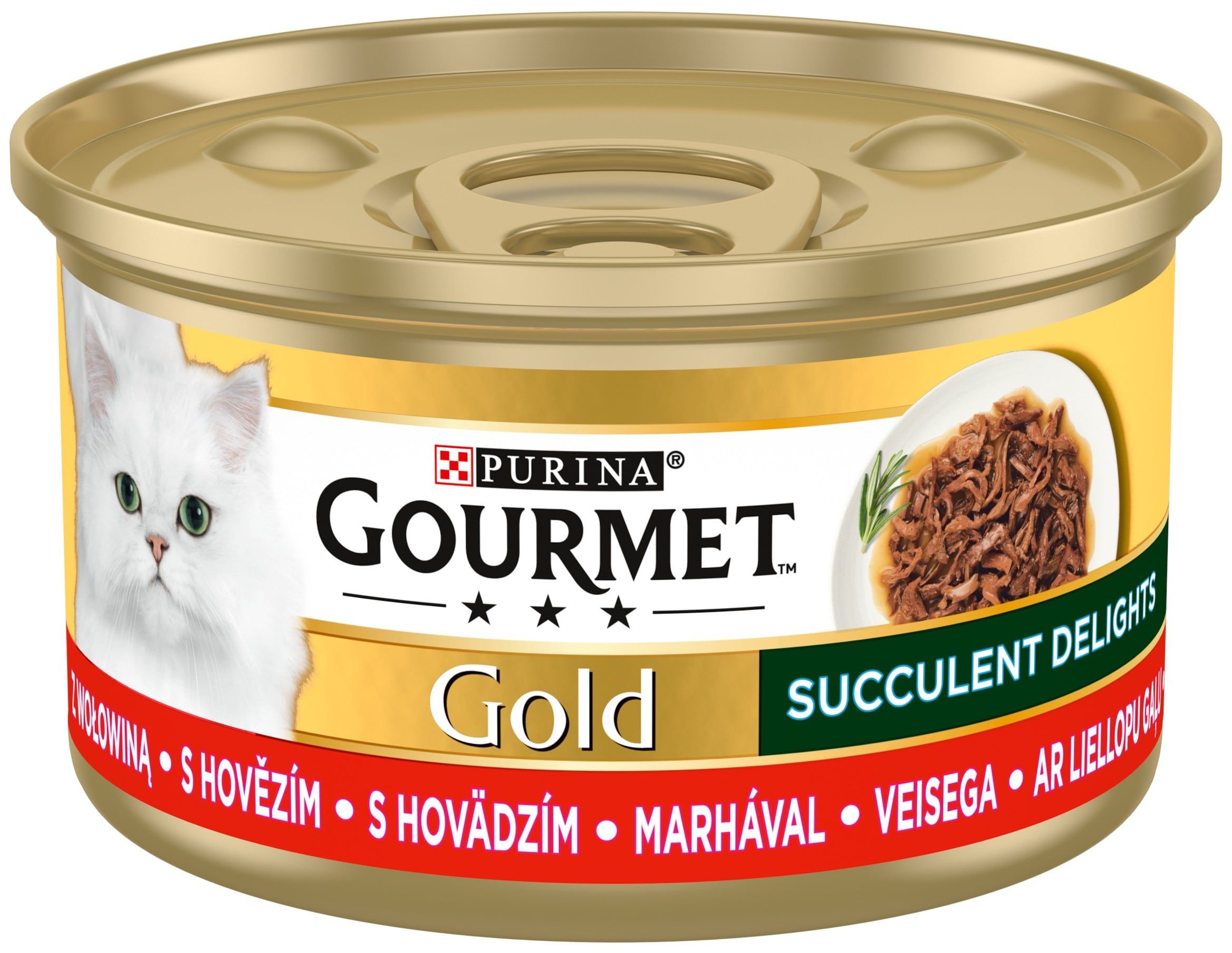 Karma dla kota mokra z wołowiną Gourmet Gold 85g widok 1