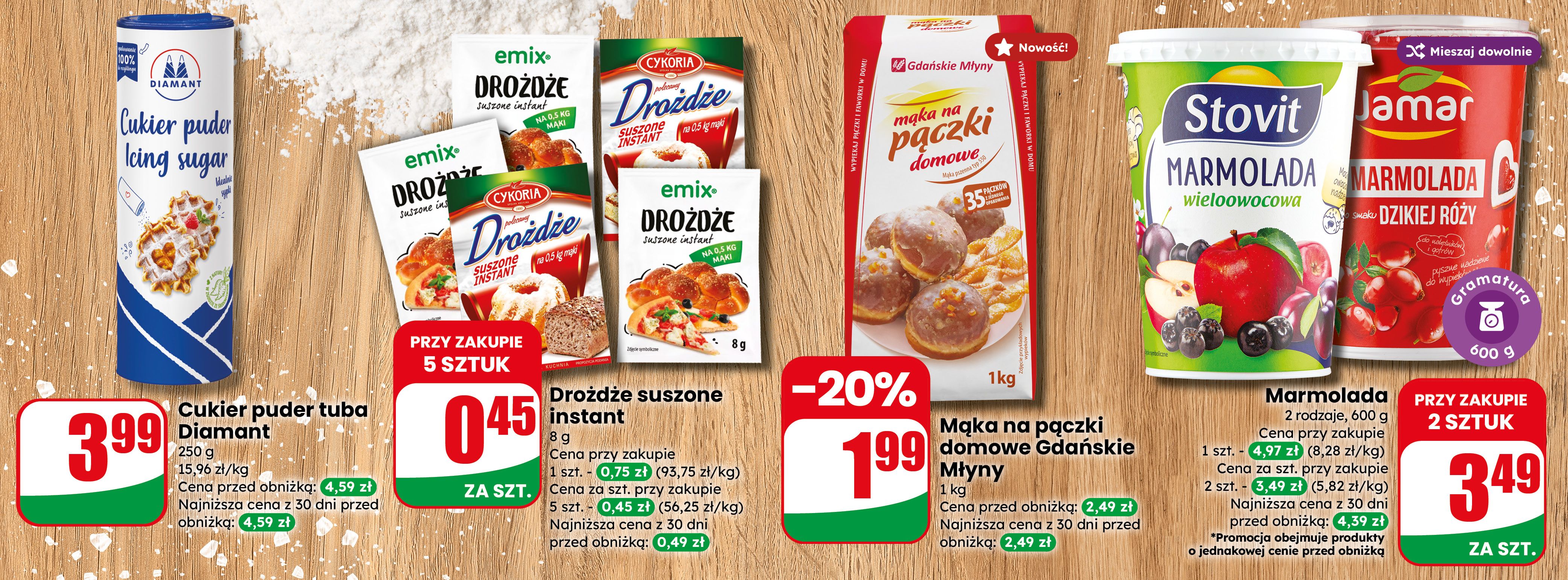 Produkty do wypieku teraz taniej w DINO!