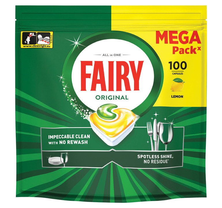 Kapsułki do zmywarki org. all in one Fairy 100szt widok główny