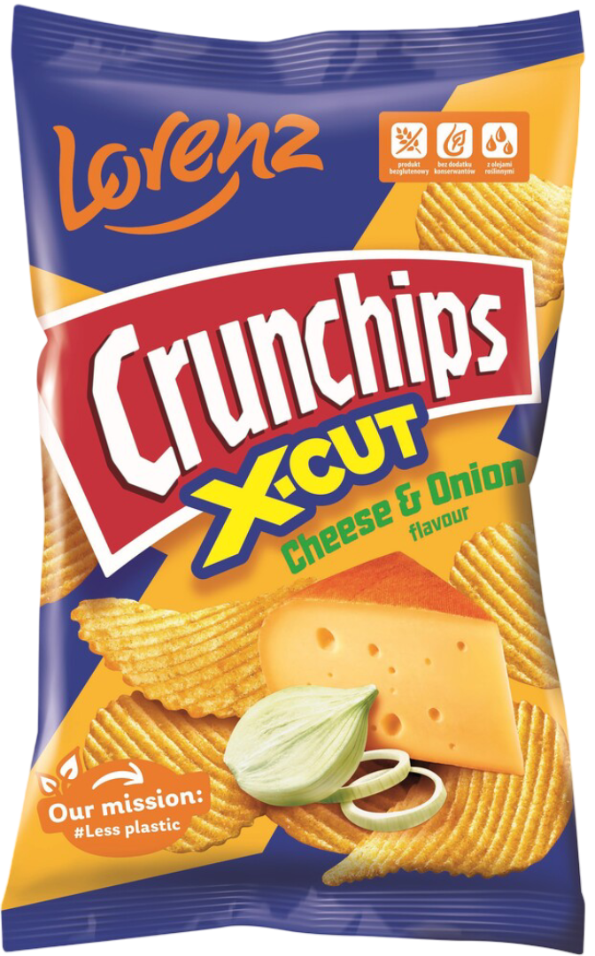Chipsy Crunchips X-cut ser i cebula 130g widok 1