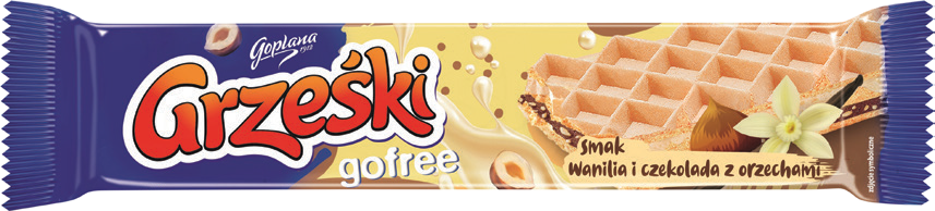 Wafel Grześki gofree wanilia czek. z orzechami 33g widok główny 