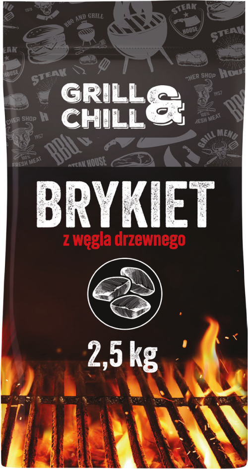 Brykiet z węgla drzewnego Grill&Chill 2,5kg widok główny