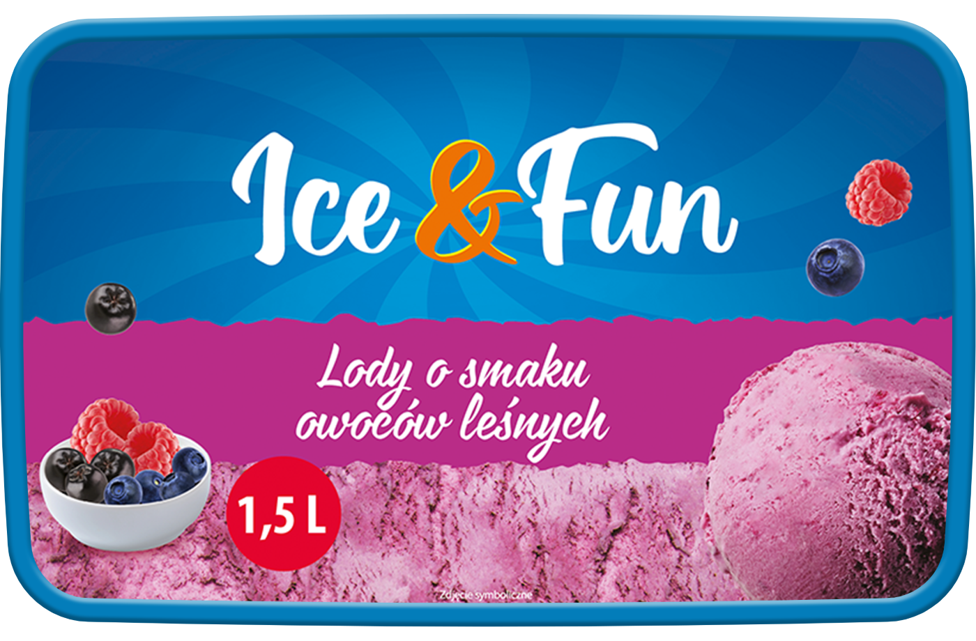 Lody o sm. owoców leśnych Ice&Fun 1,5l widok 1