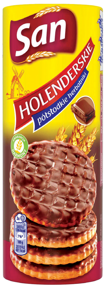 Ciastka holenderskie z czekoladą San 170g widok główny