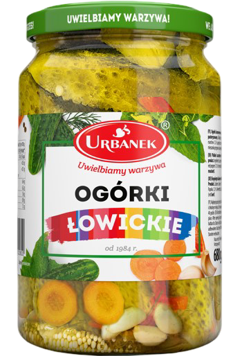 Ogórki łowickie Urbanek 680/380g widok główny