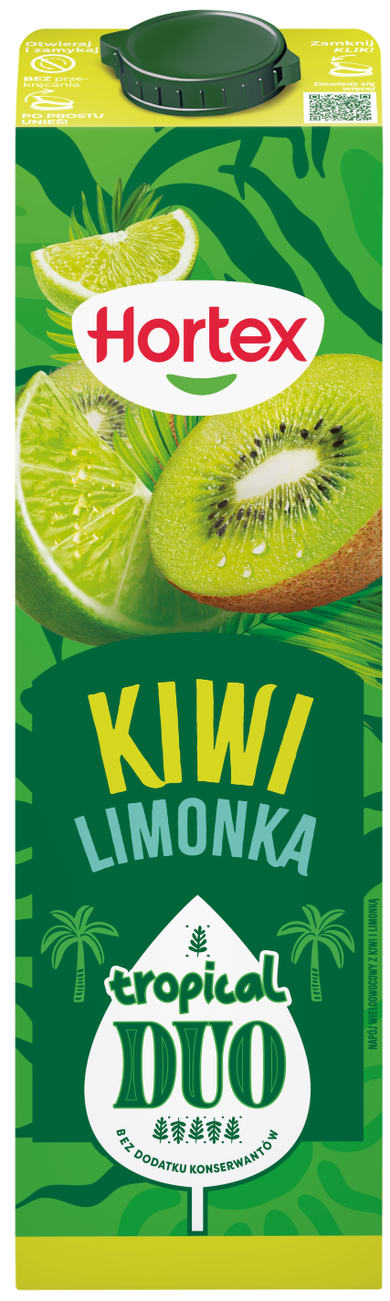 Napój niegaz. kiwi limonka Tropical Duo Hortex 1l widok 1