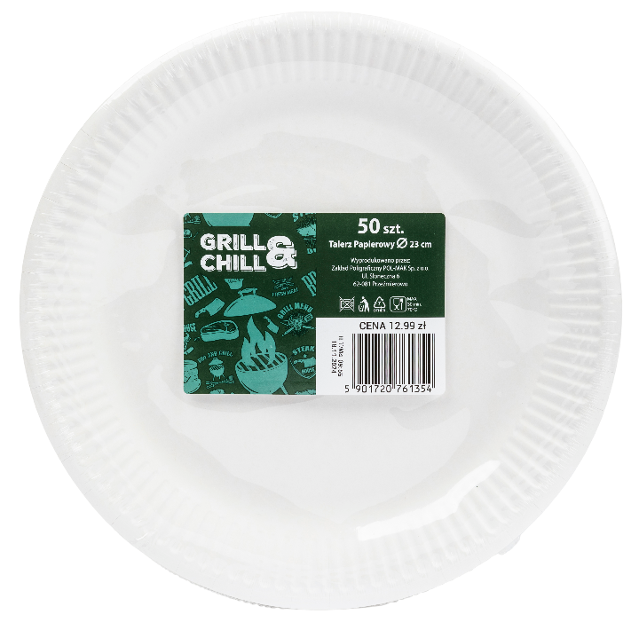 Talerze papierowe Grill&Chill 23cm 50szt widok 1