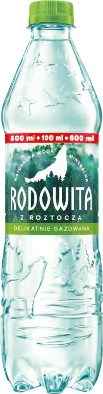 Woda delik. gaz. mineral. Rodowita 0,6l widok główny