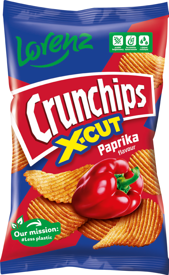 Chipsy Crunchips X-cut papryka 130g widok 1