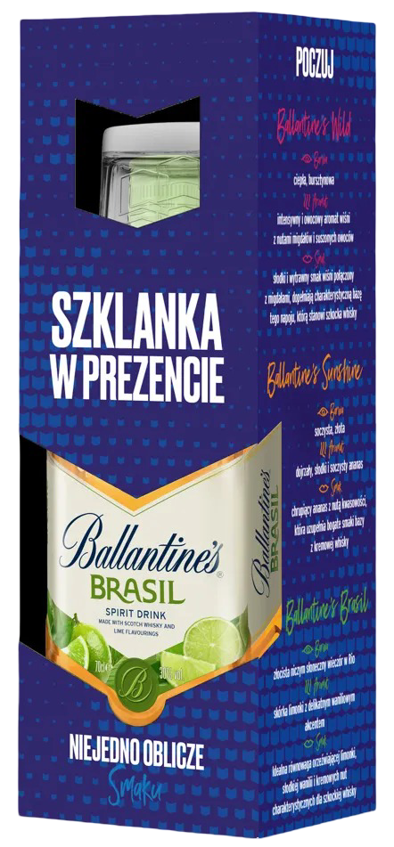 Napój spiry Ballantines Brasil 0,7l 35% + szklanka widok 1