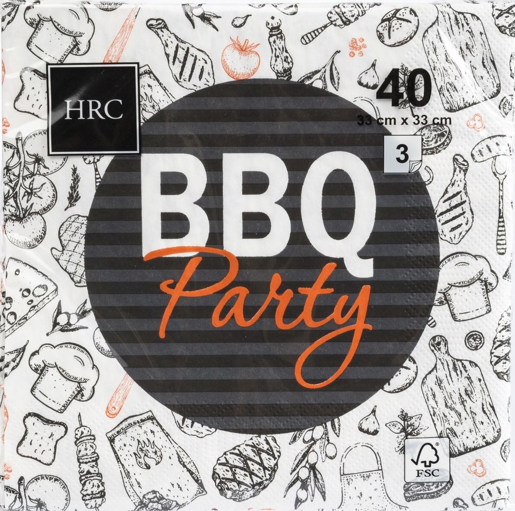 Serwetki papierowe grillowe 33x33cm 40szt mix widok 3