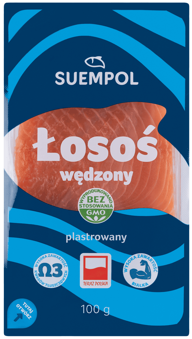 Łosoś wędzony plastry Suempol 100g widok główny