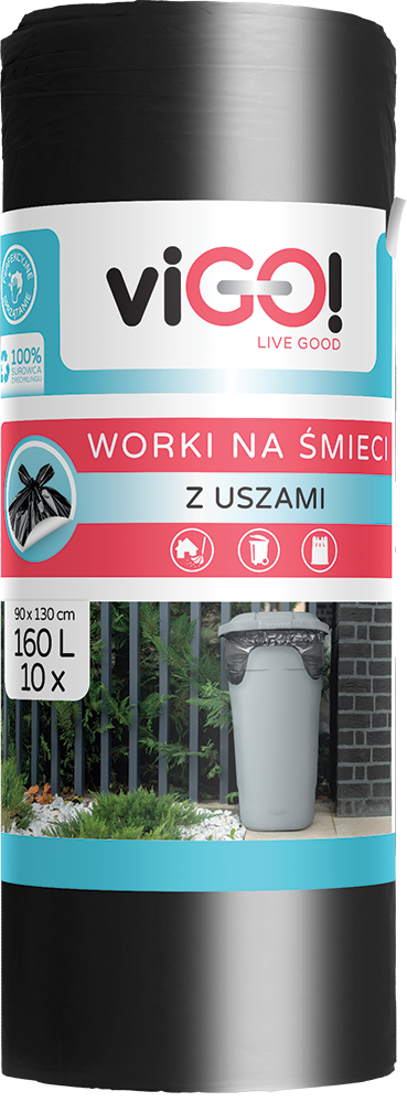 Worki na śmieci z uszami Vigo! 160l 10szt widok 1