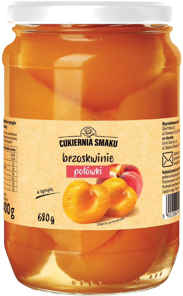 Brzoskwinie w syropie Cukiernia Smaku 680/400g widok 1