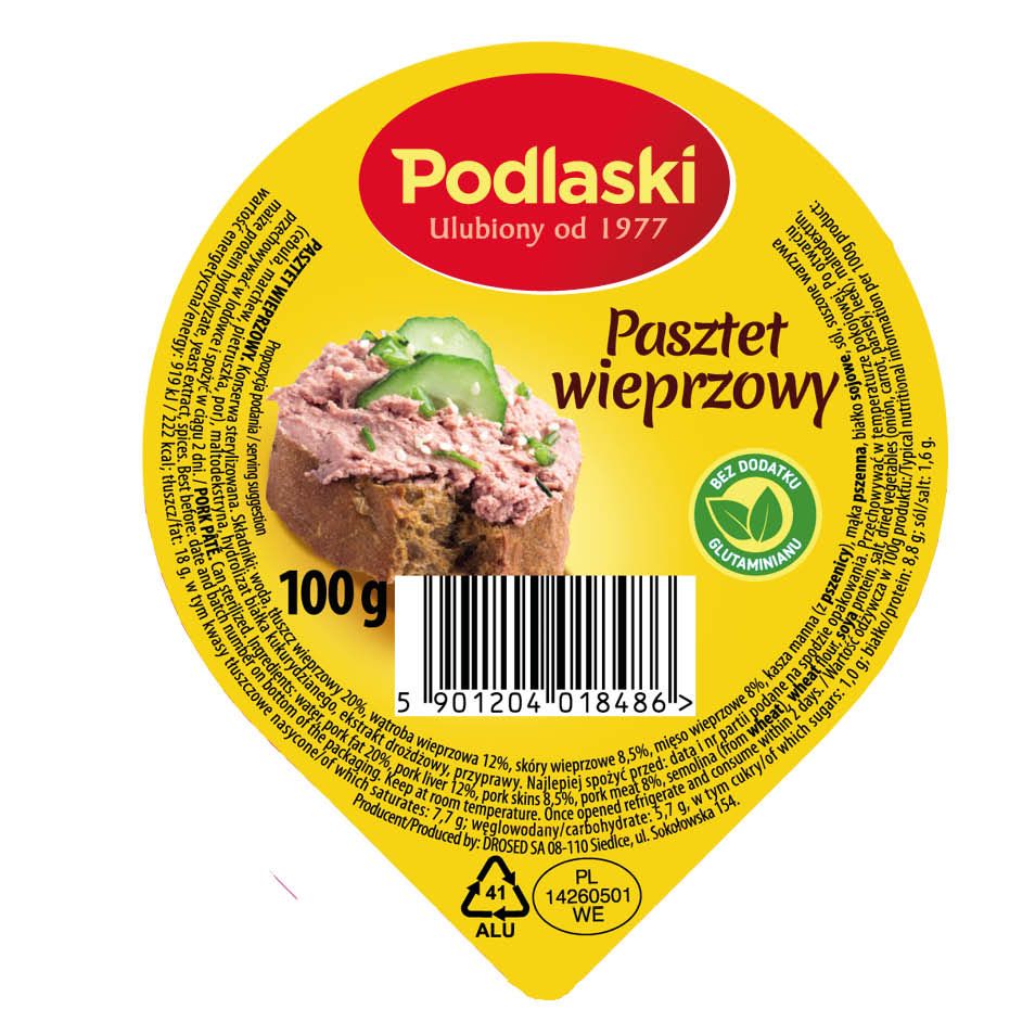 Pasztet wieprzowy Podlaski Drosed 100g widok 1