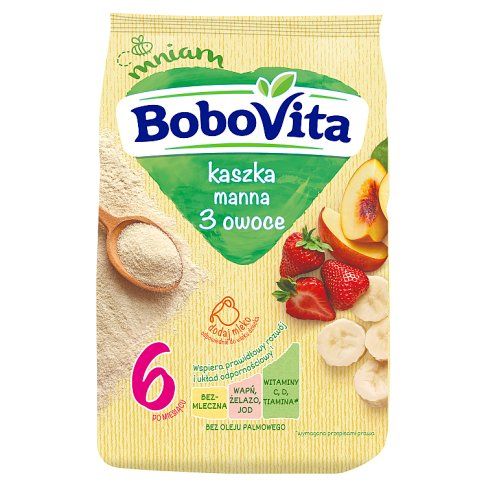 Kaszka manna 3 owoce Bobovita 180g widok 1