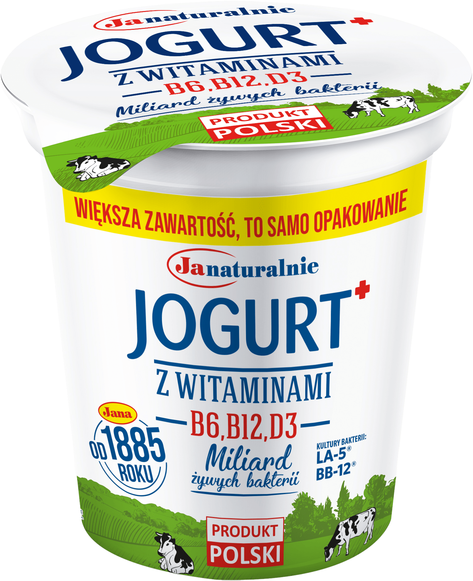 Jogurt naturalny OSM Jana 220g widok 1
