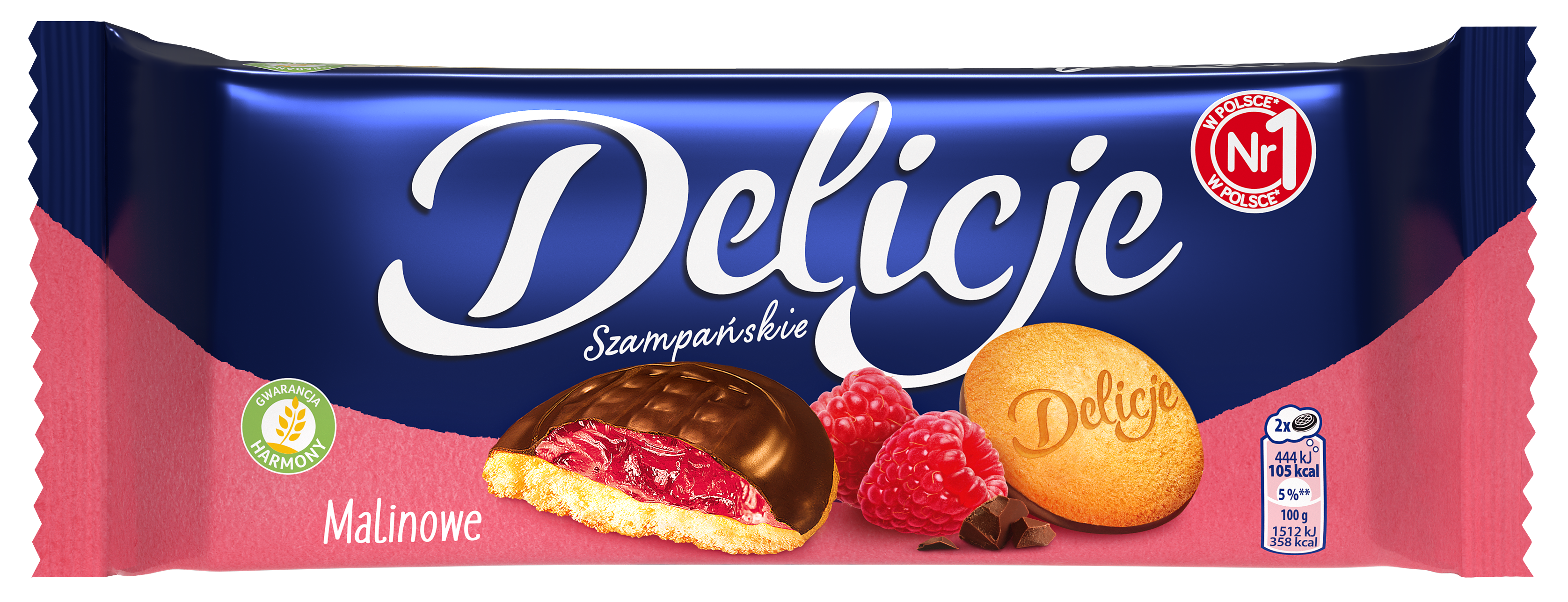 Biszkopty z galaretką malinową Delicje 147g widok 1