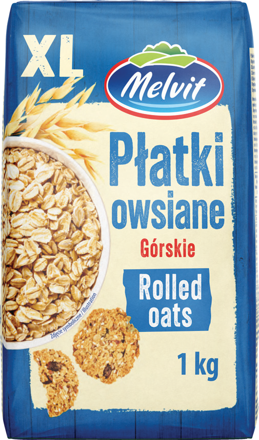 Płatki owsiane górskie XL Melvit 1kg widok 1