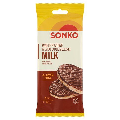 Wafle ryżowe w czekoladzie mlecznej Sonko 65g widok 1