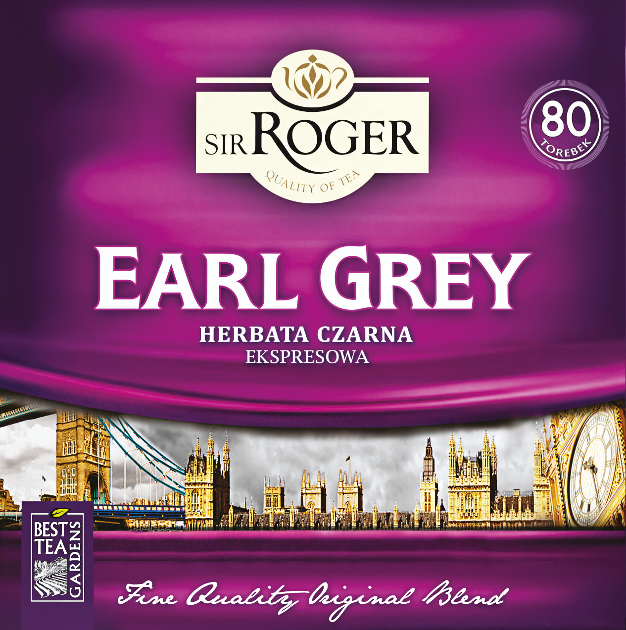 Herbata earl grey ekspresowa Sir Roger 80x1,5g widok 1