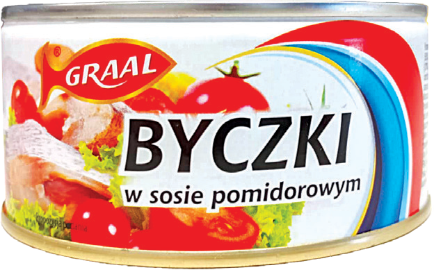 Byczki w sosie pomidorowym Graal 300g widok główny 