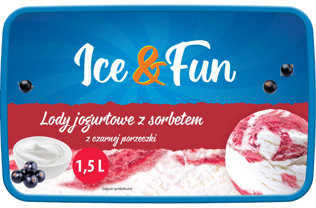 Zdjęcie produktu - Lody Jogurt. Z Sorbet. Z Czarn. Porz. Ice&Fun 1,5l