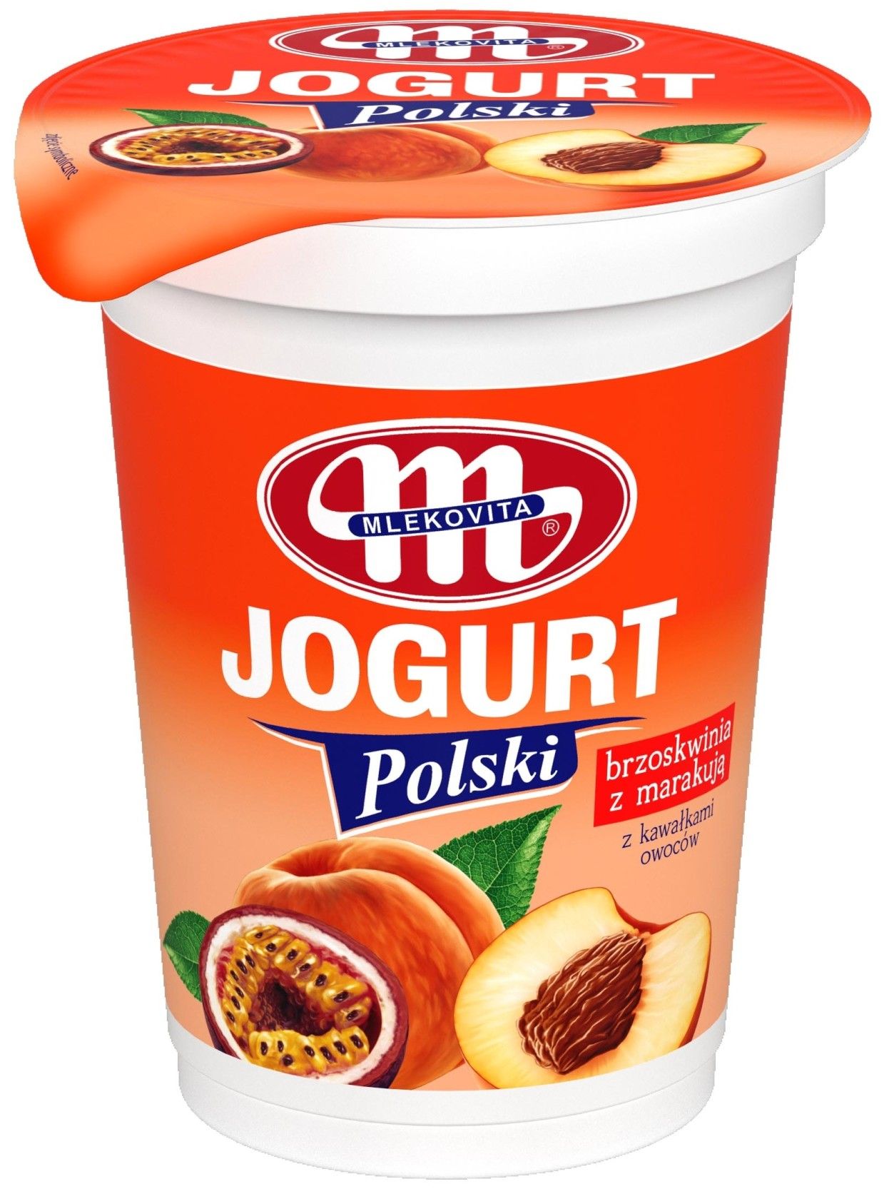 Jogurt brzoskwinia marakuja Polski Mlekovita 350g widok główny 