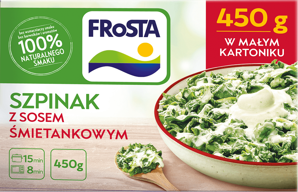 Szpinak z sosem śmietanowym Frosta 450g widok główny