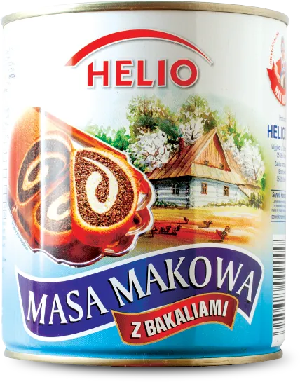 Masa makowa z bakaliami Helio 850g puszka widok 1