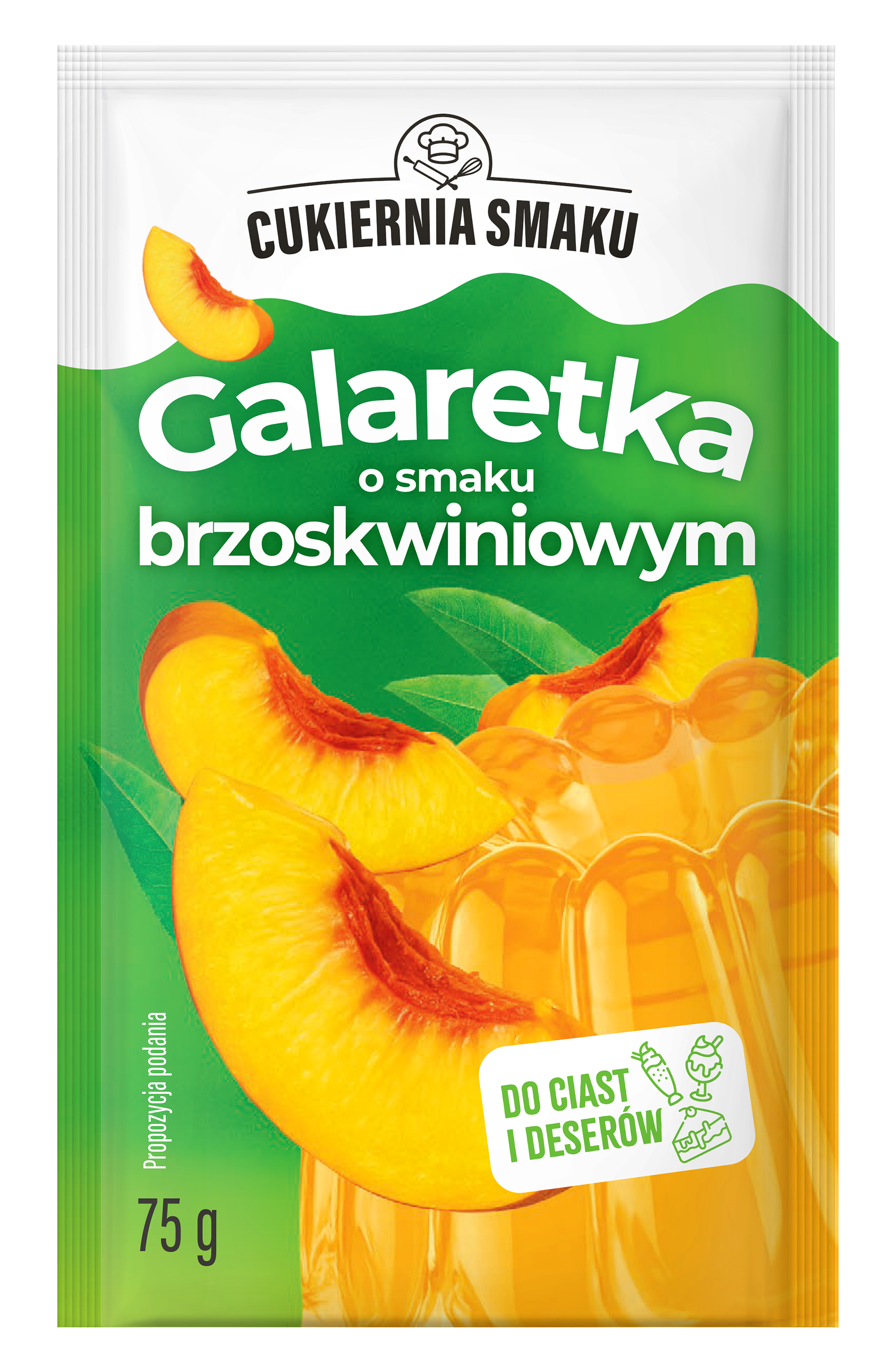 Galaretka o sm brzoskwiniowym Cukiernia Smaku 75g widok główny 