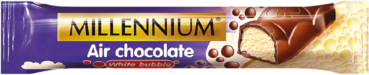 Baton air chocolate white bubble Millennium 32g widok główny