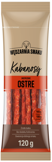 Kabanosy wieprzowe ostre Wędzarnia Smaku 120g widok 1