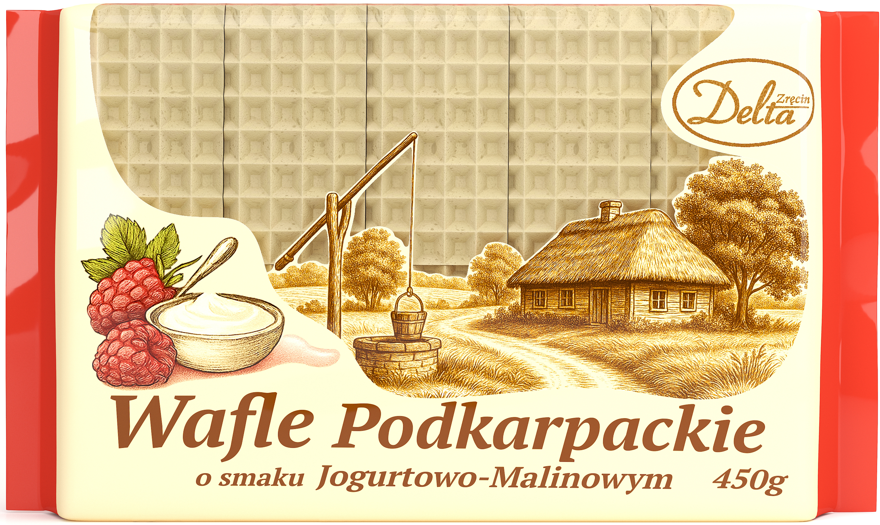 Wafle Podkarpackie jogurtowo malinowe Delta 450g widok 1
